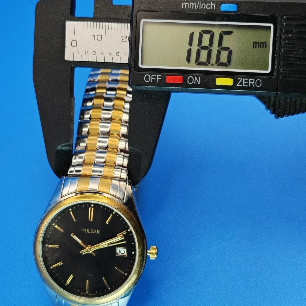Vintage 1997 Pulsar by Seiko Date Two Tone 36mm Mens Quartz Dress Watch Restored